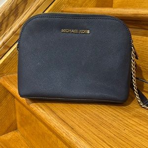 Michael Kors Dome navy blue saffiano leather crossbody bag
